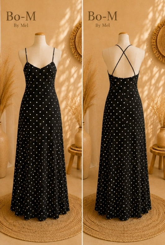 Robe dos croisé fine bretelle🖤