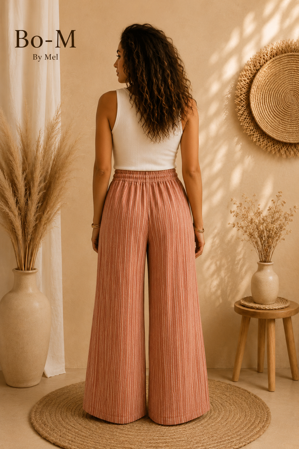 Pantalon fluide rayé