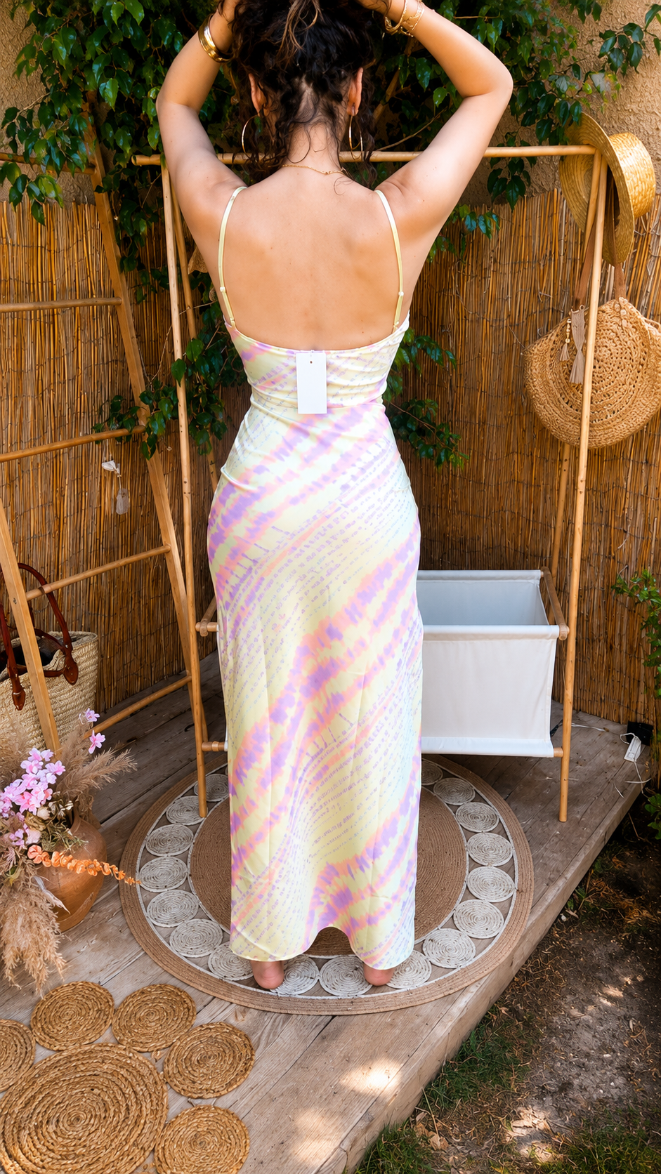 Robe bretelle fendue