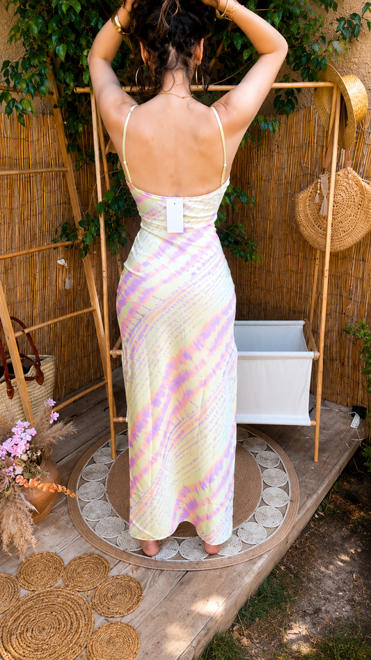 Robe bretelle fendue