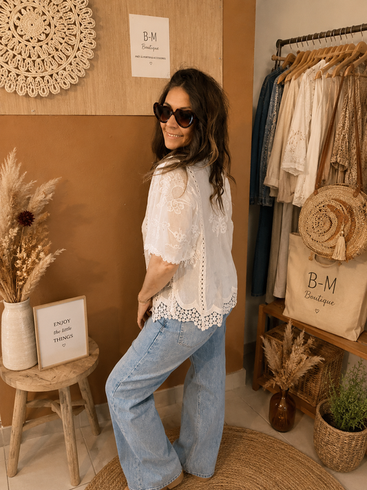 Blouse bohème brodé 🤍