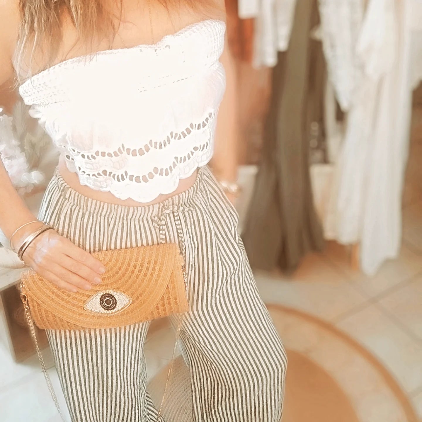 Pantalon rayé fluide