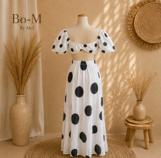 Ensemble jupe et top  tendance  pois