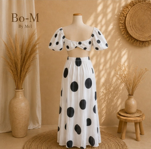 Ensemble jupe et top  tendance  pois