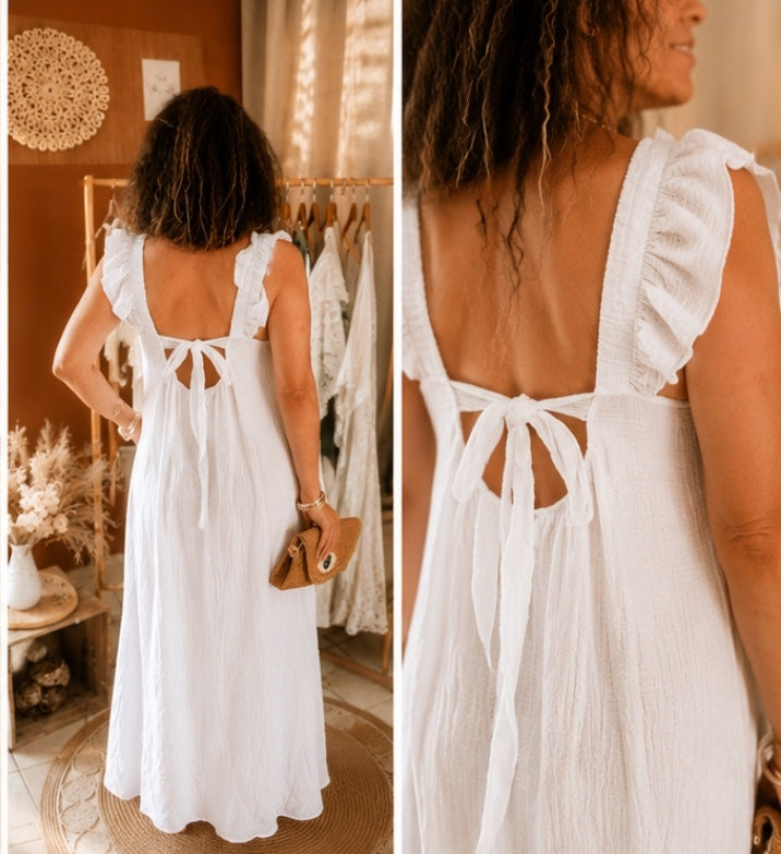 Robe longue en gaze de coton 🤍