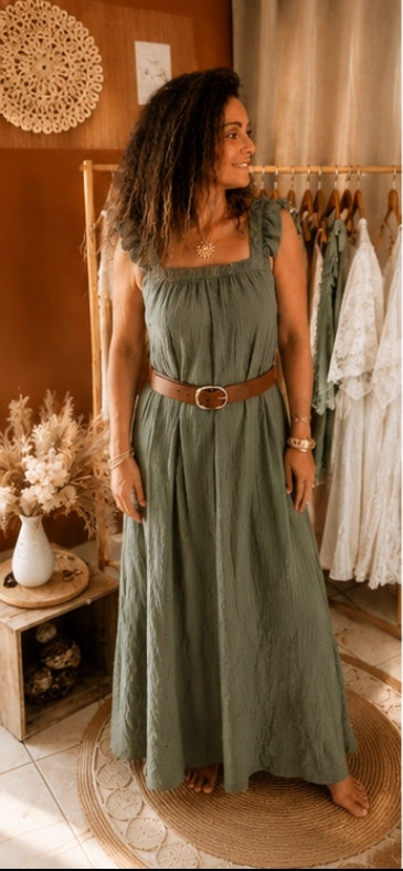 Robe longue en gaze de coton 💚