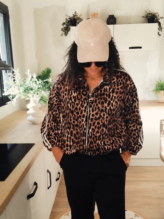 Veste léopard zippé Wild