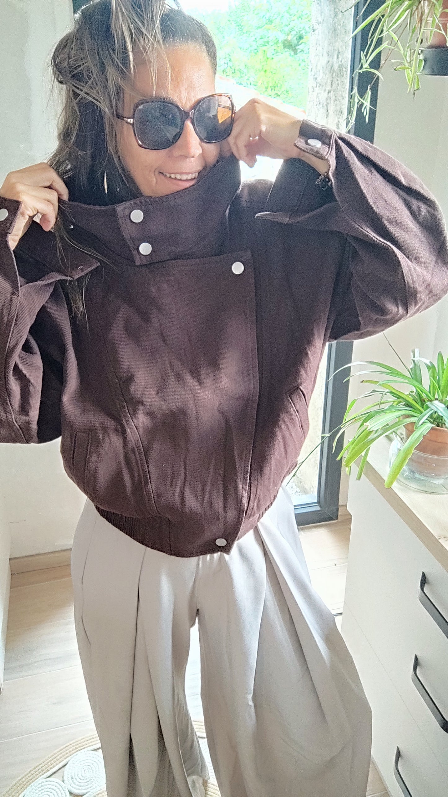 VESTE BIKER EN JEAN COL XXL