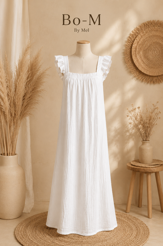 Robe longue en gaze de coton 🤍