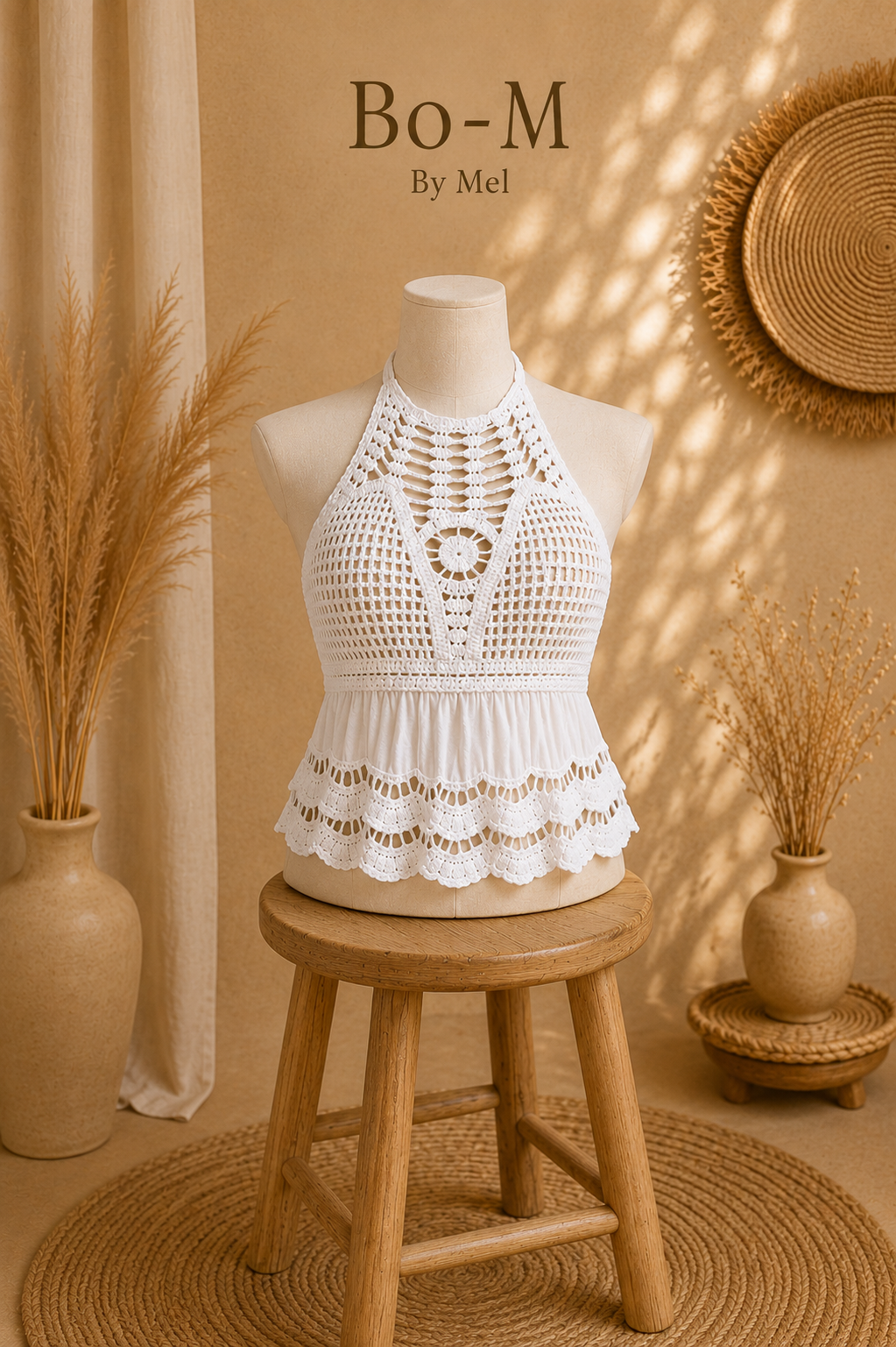 Top Bohème en Crochet et Gaze de Coton 🤍