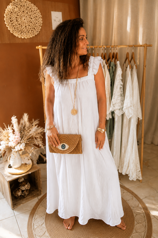 Robe longue en gaze de coton 🤍