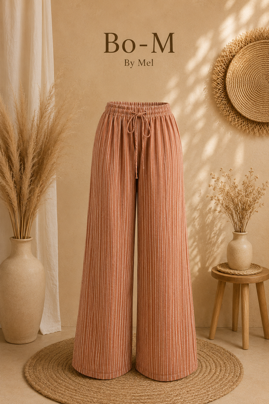 Pantalon fluide rayé