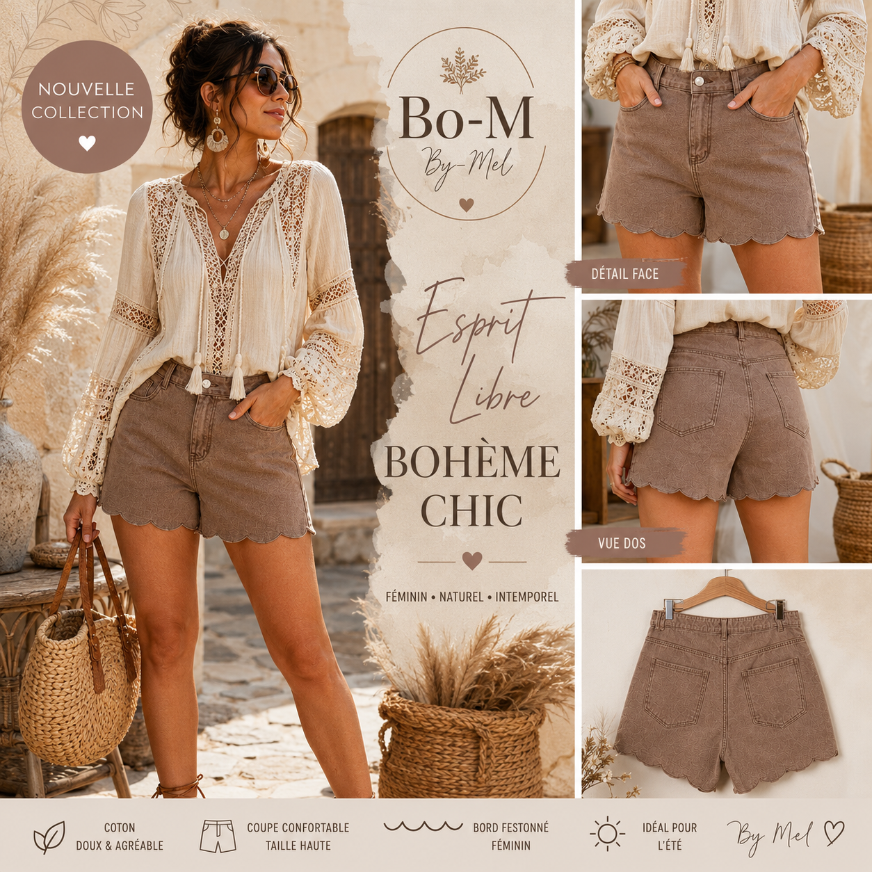 Short  en jean détail