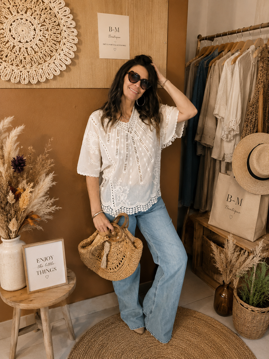 Blouse bohème brodé 🤍