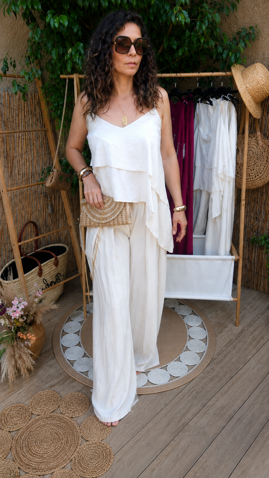 Ensemble top pantalon asymétrique