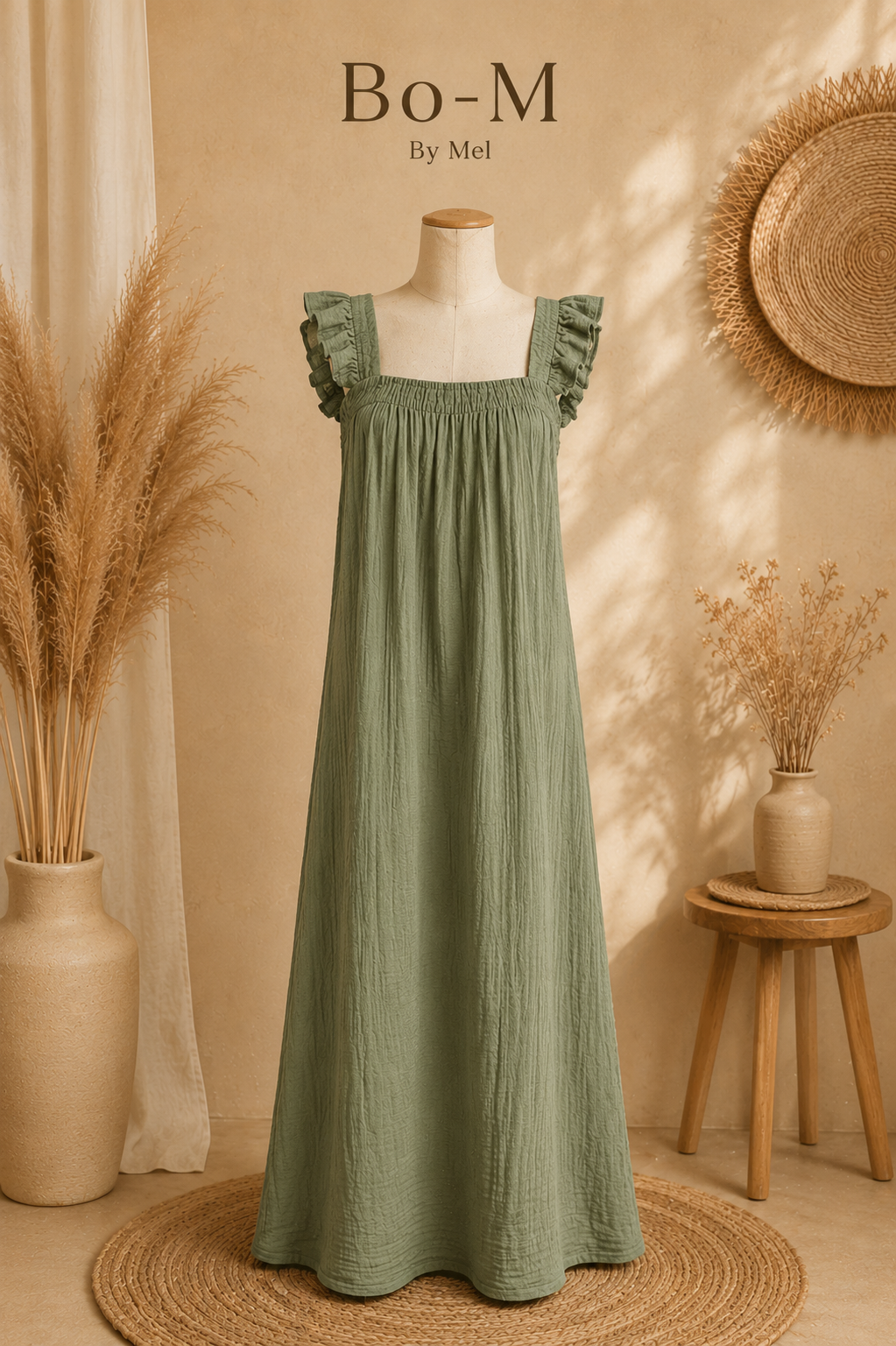 Robe longue en gaze de coton 💚