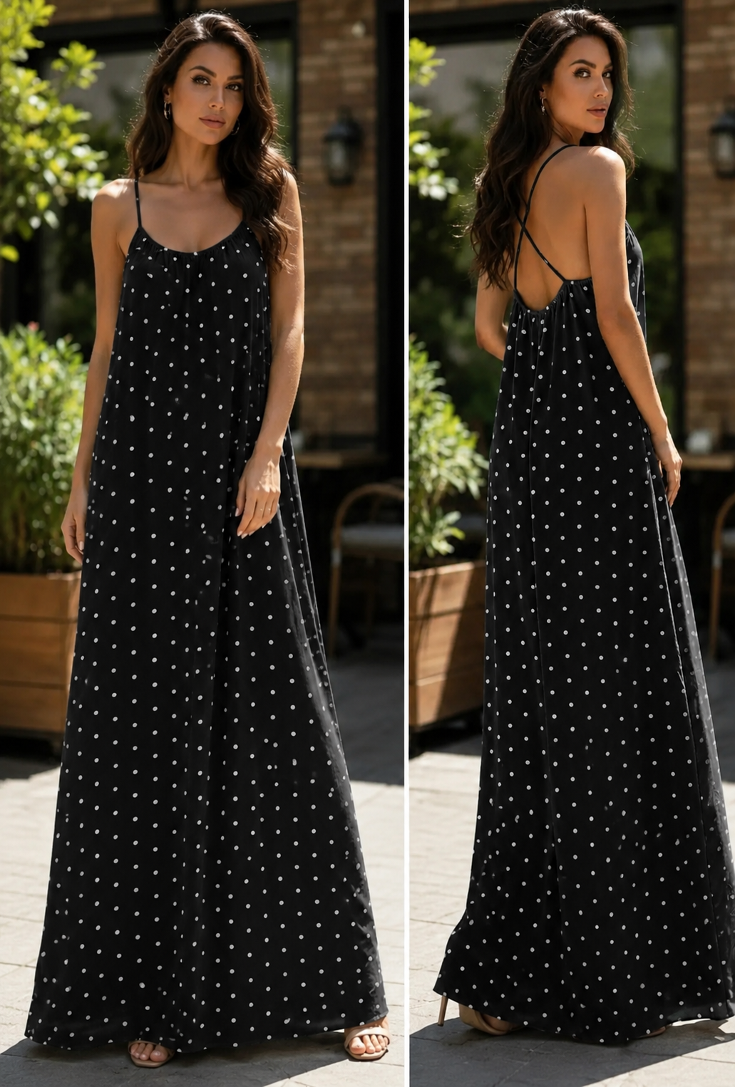 Robe dos croisé fine bretelle🖤